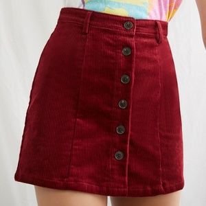 Forever 21 Corduroy Button Up Front Skirt